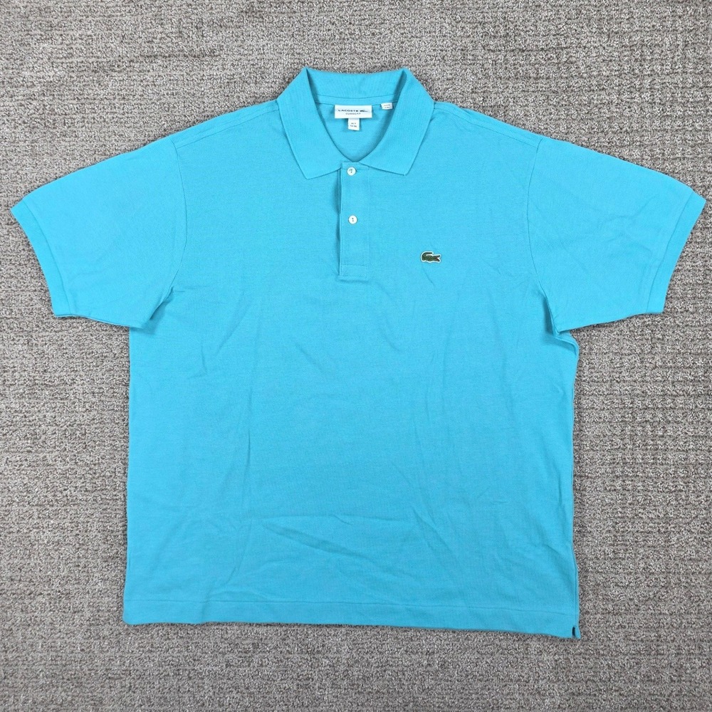 Lacoste Classic Fit Polo Shirt Mens Size 7 XXL Blue Short Sleeve Pique Cotton - Picture 2 of 7